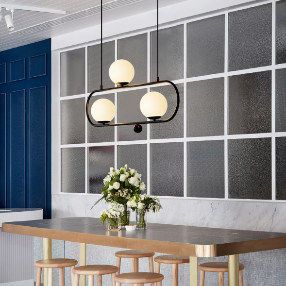 Подвесной Реечный Светильник Hoop L90 Черный