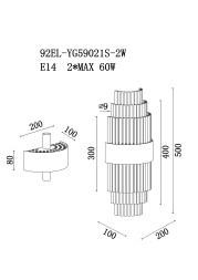 Бра стеклянное (хром) 92EL-YG59021S-2W