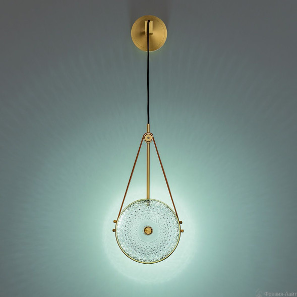 1502 brass/leather/K9 настенный светильник