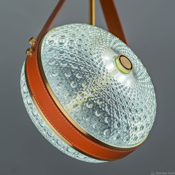 1502 brass/leather/K9 настенный светильник