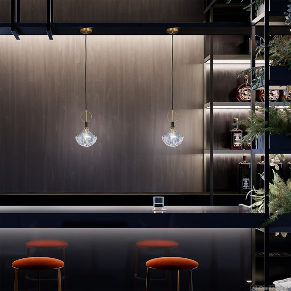 1500 brass/K9 crystal подвесной светильник