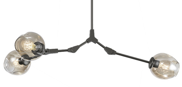 Люстра Сrumpled Glass Bubble Chandelier Gray 3 Плафона