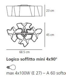 Люстра потолочная Logico 4 x 90°,