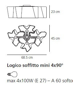 Люстра потолочная Logico 4 x 90°,