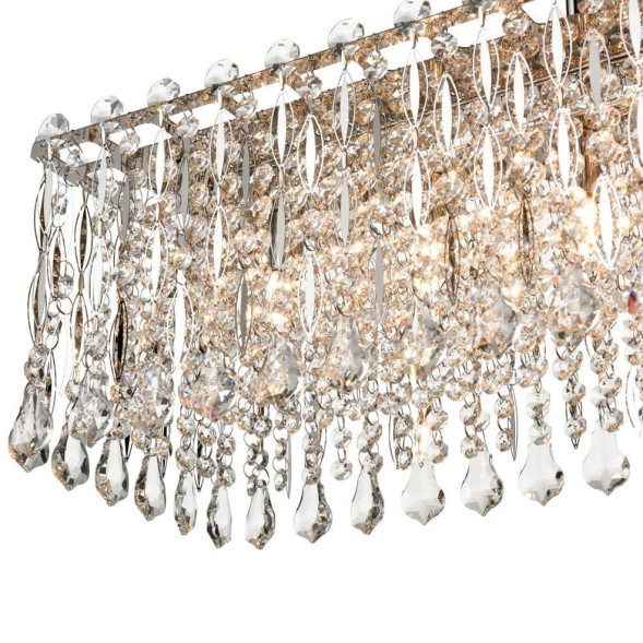 Реечная Люстра В Стиле Постмодерн С Подвесками В Виде Стеклянных Кристаллов Kornel Long