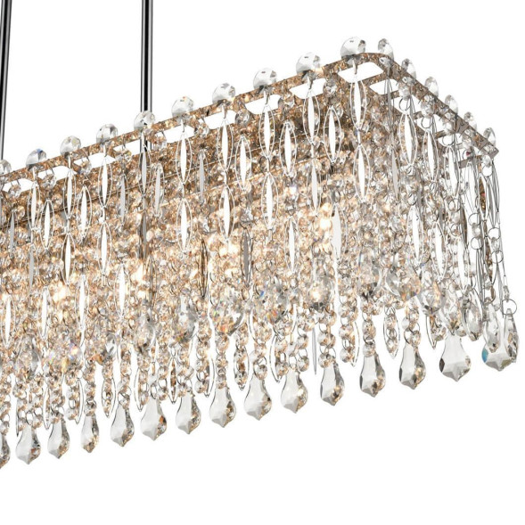 Реечная Люстра В Стиле Постмодерн С Подвесками В Виде Стеклянных Кристаллов Kornel Long