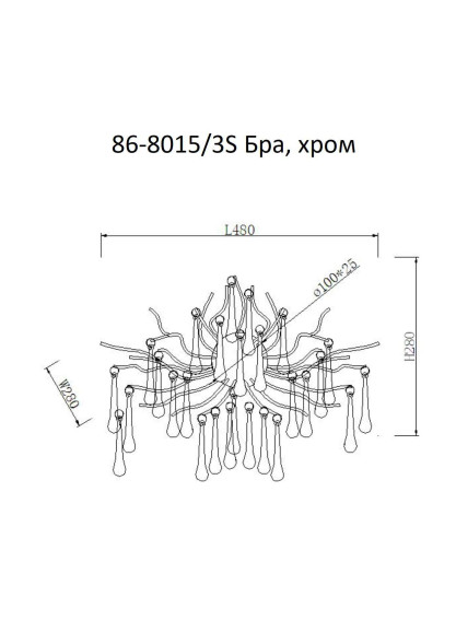 Бра &quot;Капли&quot; хром 86-8015/3S
