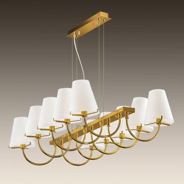 Реечный Светильник С Десятью Лампами С Цилиндрическими Плафонами На Выгнутых Рожках Innis