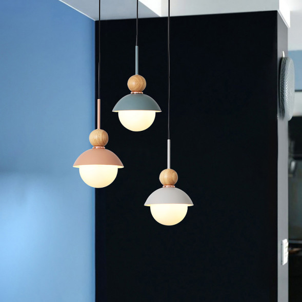 Подвесной Светильник Pompon Wood Серый