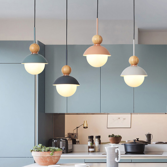 Подвесной Светильник Pompon Wood Серый