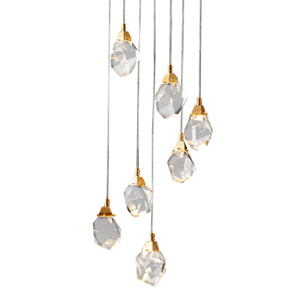 Подвесной светильник Delight Collection Crystal rock 7 gold