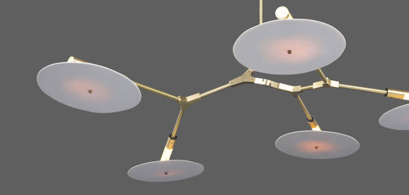 Люстра White Disc 5 Ламп