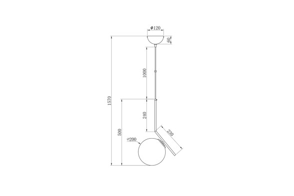 Светильник потолочный &quot;Шар&quot; K2GP-825BR-S