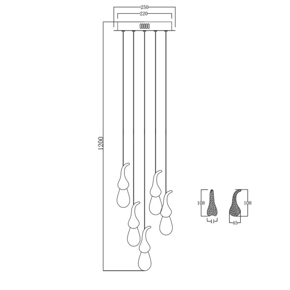 Подвесной светильник Delight Collection OMG07287-5 gold