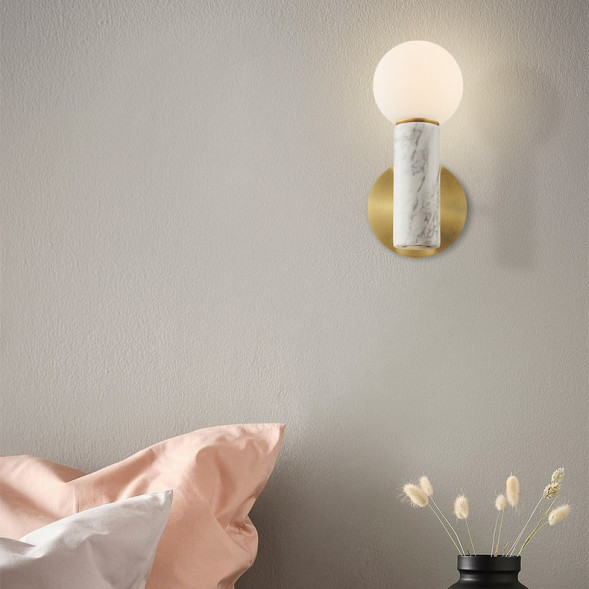 Серия Настенных Светильников Из Мрамора С Матовым Круглым Плафоном Mercy Wall