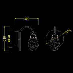 Настенный светильник Delight Collection Crystal rock gold