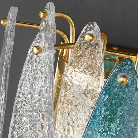 Настенный Светильник С Декором Из Стеклянных Лепестков С Фигурной Поверхностью Rissa Wall