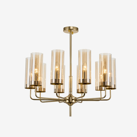 Люстра Hans-Agne Jakobsson Brass &amp;Amp; Blue Glass Tube Chandelier Hans-Agne Jakobsson In 1970 10 Коричневый