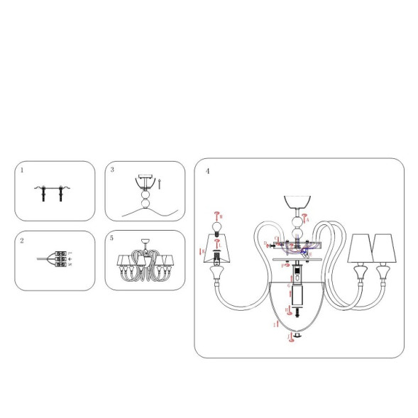 Люстра В Классическом Стиле С Трапециевидными Плафонами Naomi