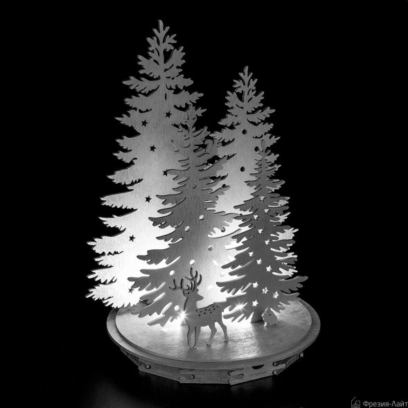 Новогодний светильник Зимний Лес Серебристый