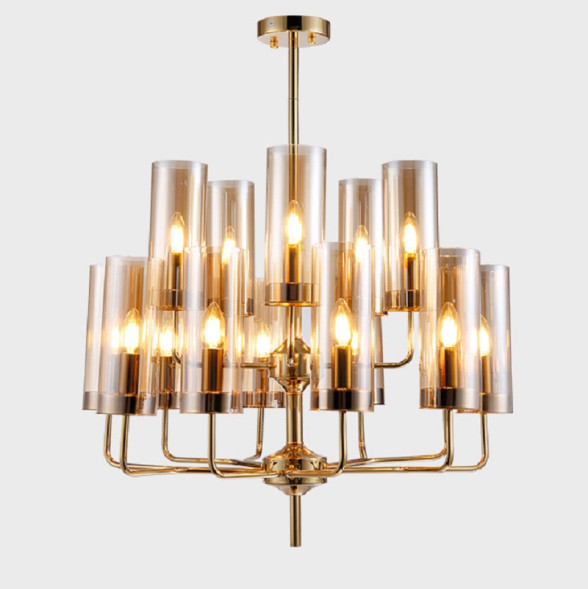 Люстра Hans-Agne Jakobsson Brass &amp;Amp; Blue Glass Tube Chandelier Hans-Agne Jakobsson In 1970 15 Коричневый