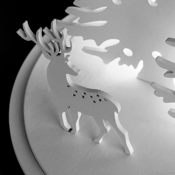 Новогодний светильник Зимний Лес белый