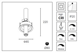 Встраиваемый светильник Delight Collection DA7503DR-A