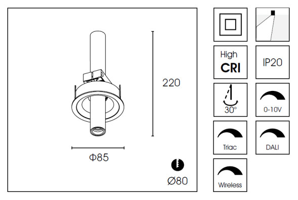 Встраиваемый светильник Delight Collection DA7503DR-A