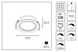 Встраиваемый светильник Delight Collection DA8303DR Ø7.5