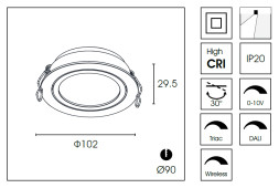 Встраиваемый светильник Delight Collection DA8304DR Ø10.2