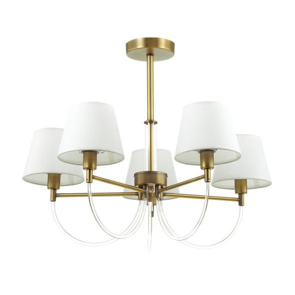 Серия Люстр С Текстильными Абажурами И Прозрачными Рожками Из Акрила Brin