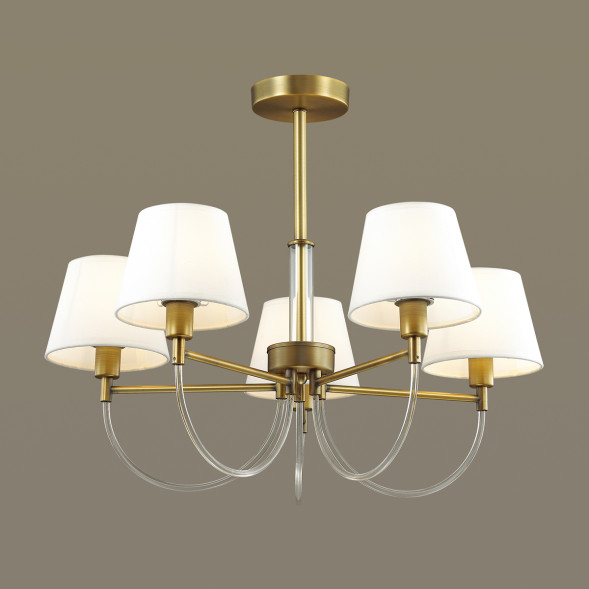 Серия Люстр С Текстильными Абажурами И Прозрачными Рожками Из Акрила Brin