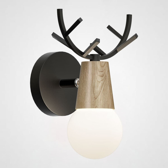 Бра С Рожками Deer A Wood/Black