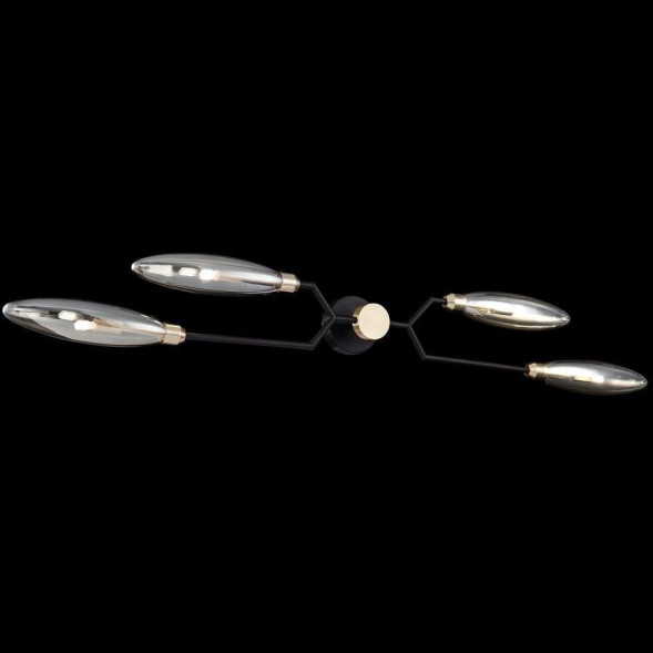 Бра С Четырьмя Плафонами Из Выдувного Стекла Янтарного Цвета Kenty Wall