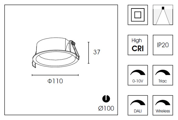Встраиваемый светильник Delight Collection DB8504NR Ø11