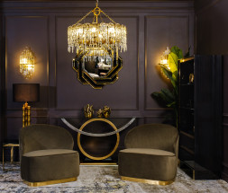 Люстра TIARA круглая латунь/стекло прозрачное K2KG1102P-8A