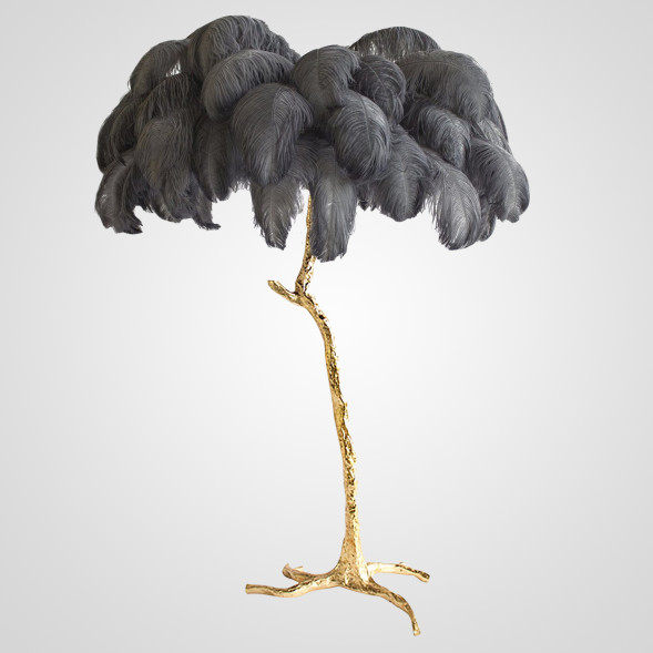 Торшер Страусиные Перья Feather Lamp A Modern Grand Tour Черный