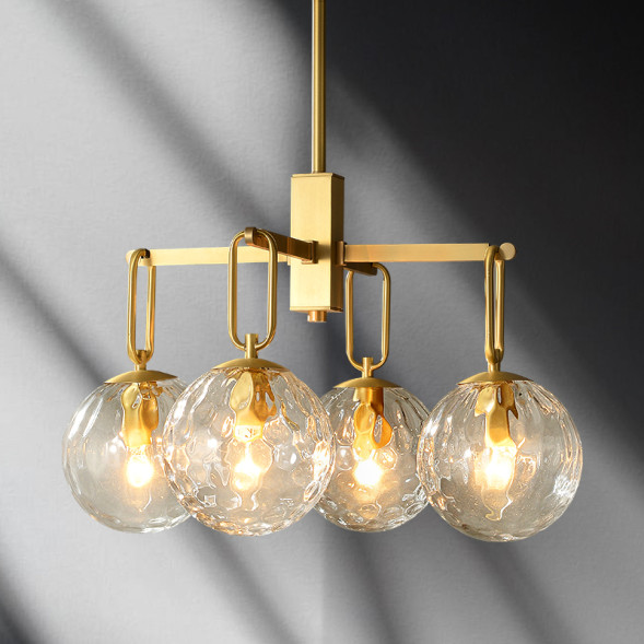 Подвесной Светильник Со Стеклянными Шарообразными Ребристыми Плафонами Undis