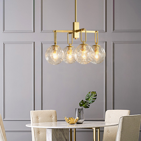 Подвесной Светильник Со Стеклянными Шарообразными Ребристыми Плафонами Undis