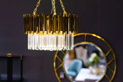 Люстра с кристаллами (золото) 62GDM-81008-600