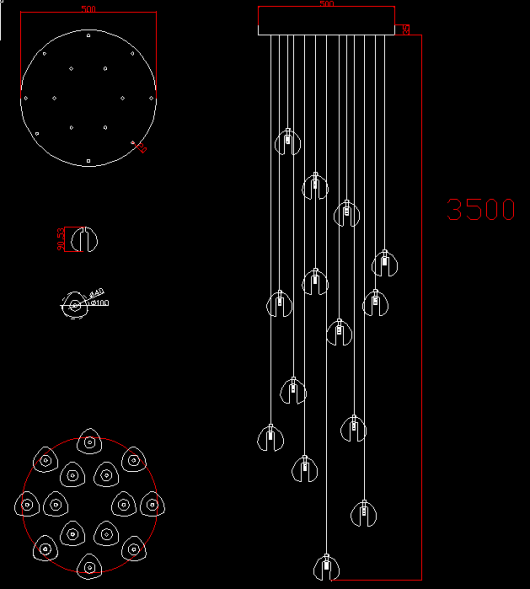 Люстра Bocci 14.14 Random 80 x 30