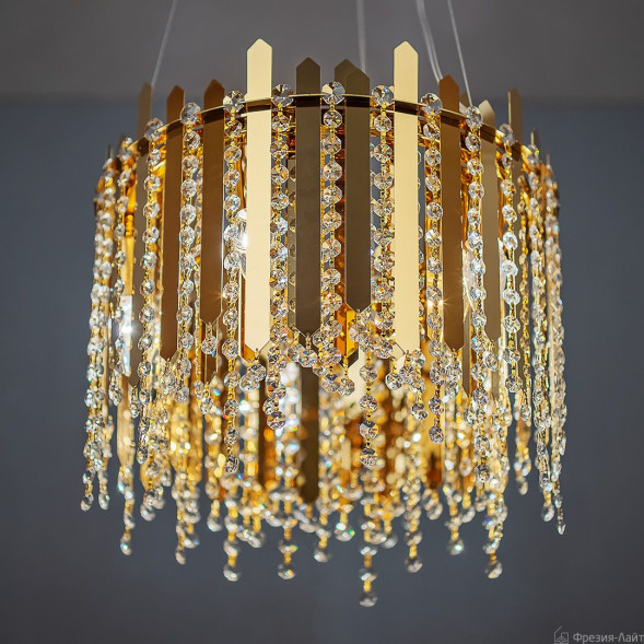 1503 gold/crystal люстра подвесная