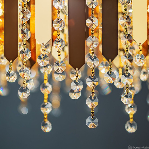 1503 gold/crystal люстра подвесная