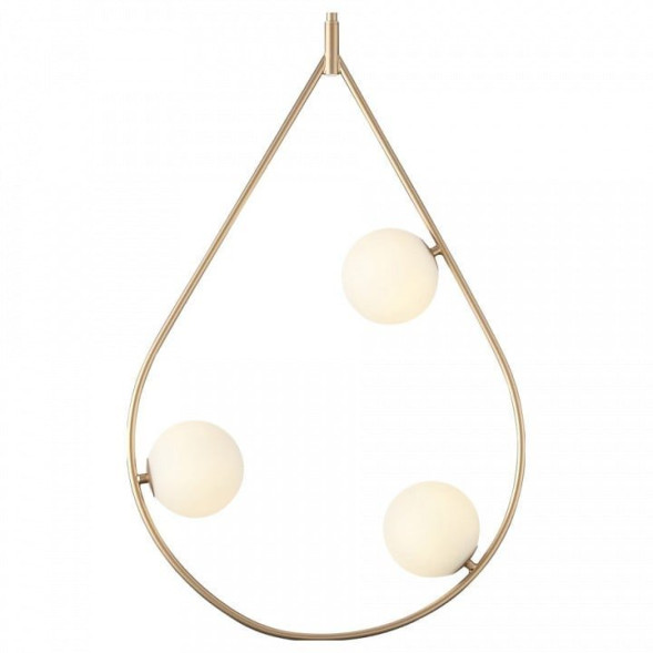 Подвесной Светодиодный Светильник С Тремя Стеклянными Шарообразными Плафонами Внутри Подвеса В Виде Капли Collin