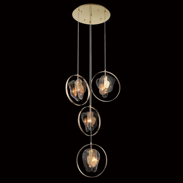 Подвесной светильник Delight Collection P60669-4 gold/clear