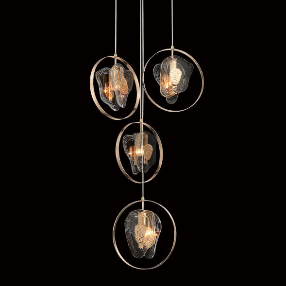 Подвесной светильник Delight Collection P60669-4 gold/clear